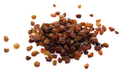 Raisins isolated on white background