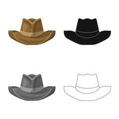 Vector design of headgear and cap sign. Collection of headgear and accessory vector icon for stock.