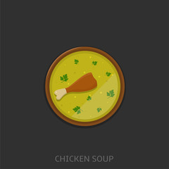 Chicken soup vector illustration