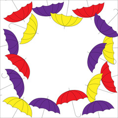 Frame of multicolored umbrellas