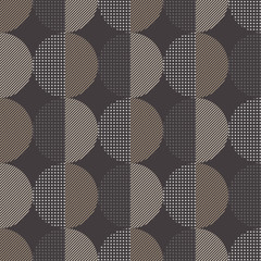 Polka dot seamless pattern. Circles of dots and stripes. Geometric background. Can be used for wallpaper, textile, invitation card, wrapping, web page background. - 252228351