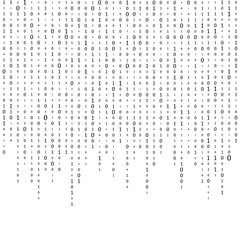 Binary Code Background Vector. Black And White Background With Digits On Screen. Vector Background Illustration.