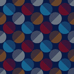 Polka dot seamless pattern. Circles of dots and stripes. Geometric background. Can be used for wallpaper, textile, invitation card, wrapping, web page background.
