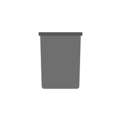 Garbage can icon in flat style. Black trash can isolated on white background. Vector trash bag