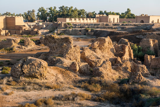 Old brick structures, Babylon, Iraq