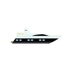 Motor boat icon isolated on white. Vector
