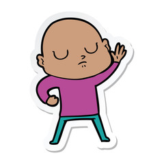 sticker of a cartoon bald man