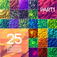 part 1 of collection bright colors set polygonal backgrounds concept. Vector illustration design