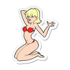 sticker of a cartoon sexy bikini girl