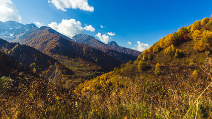 autumn in the Caucasian mountains, Oni district, Georgia Country