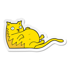 sticker of a cartoon fat cat