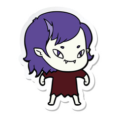 sticker of a cartoon friendly vampire girl
