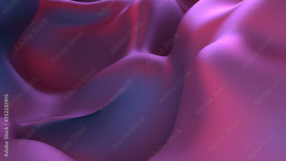Poster 3d render modern abstract fluid noise background. deformed surface with smooth reflections and shado