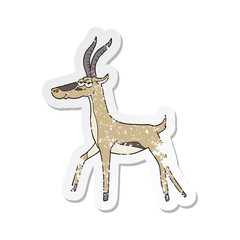 retro distressed sticker of a cartoon gazelle