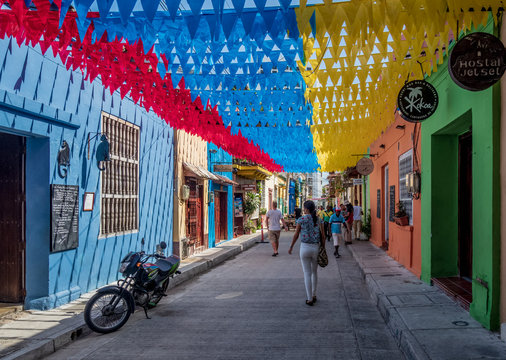 Street of Getsemani, Cartagena, Bolivar Department, Colombia