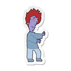 sticker of a cartoon vampire