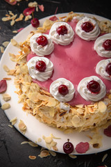 St. Valentine's Day, Birthday  Cake.  Festive  Dessert.