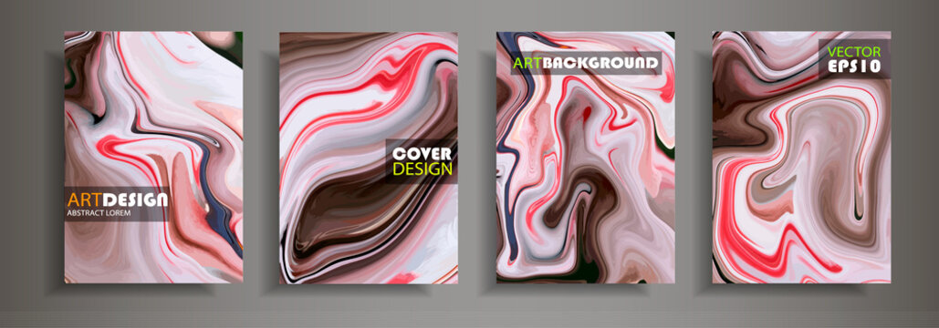 Modern design A4.Abstract marble texture of colored bright liquid paints.Splash trends paints.Used design presentations, print,flyer,business cards,invitations, calendars,sites, packaging,cover.