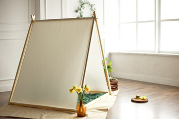 Cozy kids room interior with play tent and toys © Viktoria