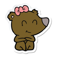 Fototapeta premium sticker of a female bear cartoon