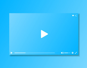 Video player window. Video player interface. Design player