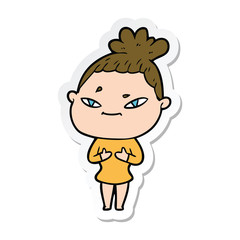 sticker of a cartoon woman