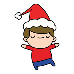 christmas cartoon of kawaii boy