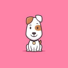 Cute puppy cartoon vector illustration