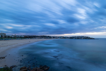 Cloudy view at Bondi Beach in the morning. Sydney, Australia.