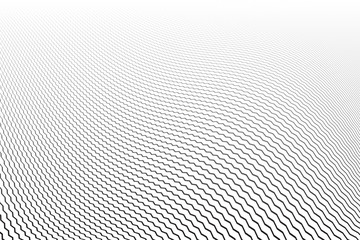 Wavy lines pattern. White textured background.