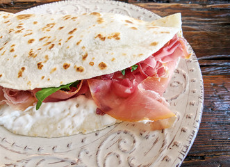sandwich with ham and cheese