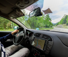 roadtrip person driving on the road