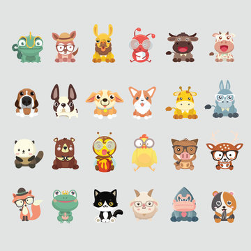 Cute animal collection.