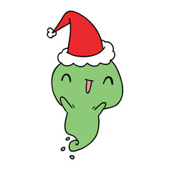 christmas cartoon of kawaii ghost