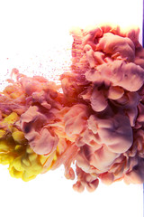 The colorful dye in the water. Abstract. background. Wallpaper. Concept art