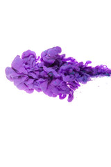 Ink in water isolated on white background. Rainbow of colors