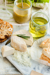 Assorted Cheese Plate with vegetables