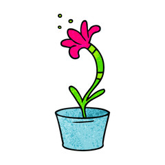 textured cartoon doodle of a house plant