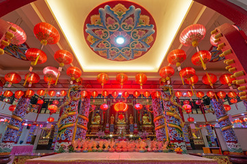 Interior of Puu Jih Shih temple in Sandakan Sabah Borneo Malaysia