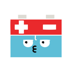 flat color retro cartoon car battery