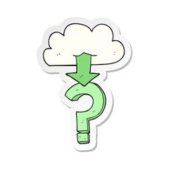 sticker of a cartoon download from the cloud