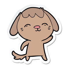 Obraz premium sticker of a happy cartoon dog