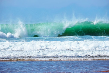 Wild atlantic ocean with high waves