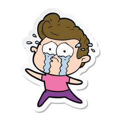 sticker of a dancing crying man