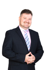 Portrait of a man in a suit with a beard. Isolate