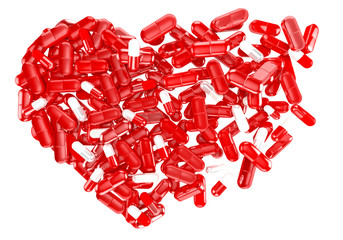 Obrazy na Plexi  Medicines Collection® – Red heart pills shape