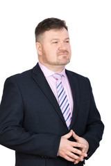 Portrait of a man in a suit with a beard. Isolate