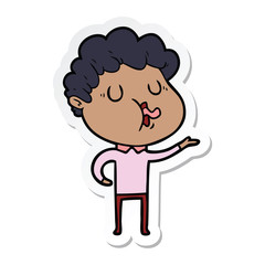 sticker of a cartoon man singing