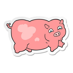 sticker of a cartoon pig