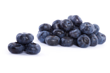 fresh blueberries isolated on white background